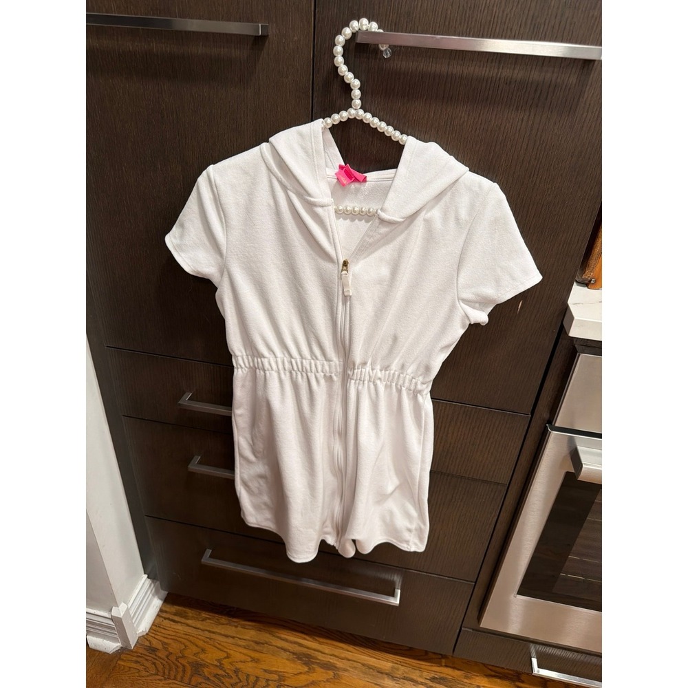 Lilly Pulitzer girls short-sleeve hooded swim cover-up xL 12-14
